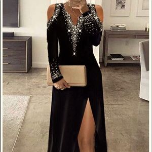 Black dress, has some give.